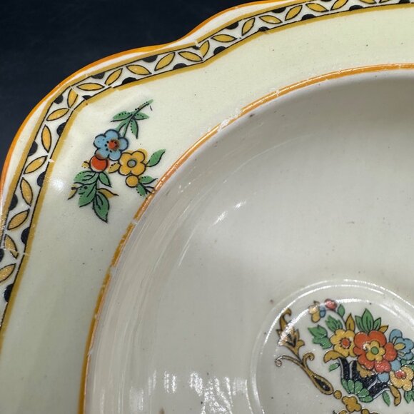 Vintage Floral Creamer Sugar Bowl Set 1920s Art Nouveau John Maddock & Sons - Picture 9 of 10